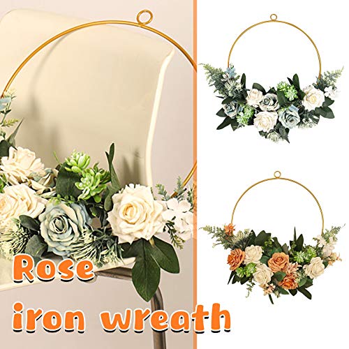 90sMuse Floral Hoop Wreath, Artificial Flower Hanging Wall Hoop Garland, Wedding Nursery Wall Decor Artificial Rose Flower and Vine Wreath Garland Hanging Decor for Home Garden (Blue, 15.7In) | The Storepaperoomates Retail Market - Fast Affordable Shopping