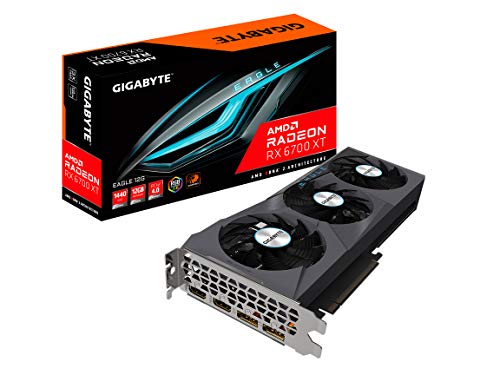 Gigabyte Radeon RX 6700 XT Eagle 12G Graphics Card, WINDFORCE 3X Cooling System, 12GB 192-bit GDDR6, GV-R67XTEAGLE-12GD Video Card