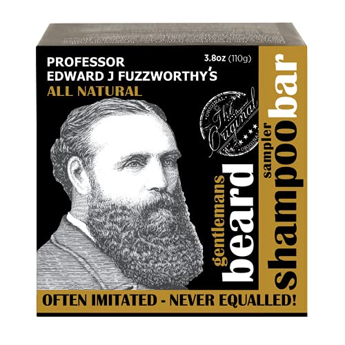 Professor Fuzzworthy’s Gentlemans Beard Shampoo & Conditioner Bar Sample Kit for Men | All Natural for All Beard & Hair Types