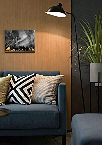 Family Wall Decor of Waterproof Native American Decor, Office Wall Decor with Yellow Decor, Art Work for Home Walls by Original Inspirational Black and White Wall Art, Wood Inside Framed (12×16) | The Storepaperoomates Retail Market - Fast Affordable Shopping