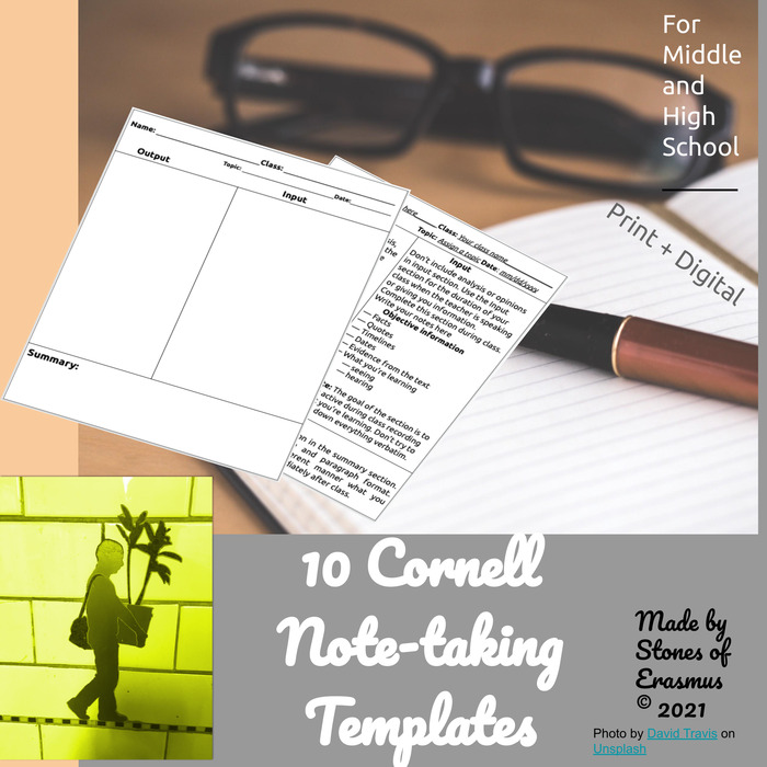 Cornell Note-taking Templates for Middle and High School English Language Arts | The Storepaperoomates Retail Market - Fast Affordable Shopping