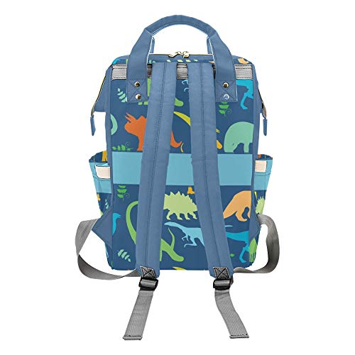 Personalized Colorful Dinosaur Diaper Bag with Name Nappy Bags Casual Daypack Waterproof Mummy Backpack for Mom Girl | The Storepaperoomates Retail Market - Fast Affordable Shopping