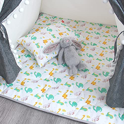 Kids Teepee Play Tent Mat, Square Padded Mat, Anti Slip Baby Activity Mat, 43”x 43” Kids Play Mat, Quilted Mat for Playtent, Teepee Play Mat for Toddlers and Kids Playtime (Dinosaur) | The Storepaperoomates Retail Market - Fast Affordable Shopping