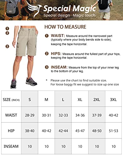 SPECIALMAGIC Women’s Hiking Shorts Lightweight Quick Dry Cargo Shorts Water Resistant Golf Camping Travel Shorts with Pockets Khaki M | The Storepaperoomates Retail Market - Fast Affordable Shopping