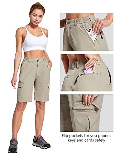 SPECIALMAGIC Women’s Hiking Shorts Lightweight Quick Dry Cargo Shorts Water Resistant Golf Camping Travel Shorts with Pockets Khaki M | The Storepaperoomates Retail Market - Fast Affordable Shopping