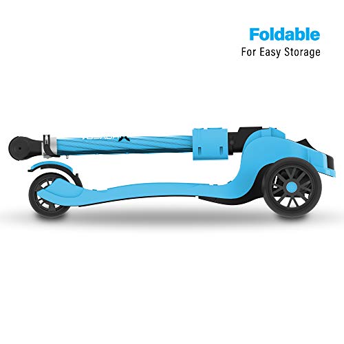 Hover-1 Ziggy Folding Kick Scooter for Kids (5+ Year Old) | Features Lean-to-Turn Axle, Solid PU Tires & Slim-Design, 110 LB Max Load Capacity, Safe, Blue | The Storepaperoomates Retail Market - Fast Affordable Shopping