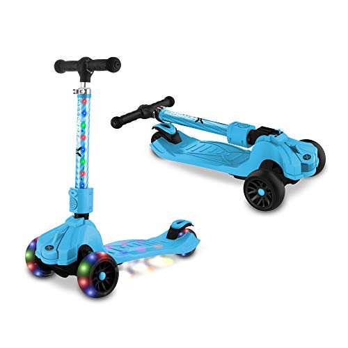 Hover-1 Ziggy Folding Kick Scooter for Kids (5+ Year Old) | Features Lean-to-Turn Axle, Solid PU Tires & Slim-Design, 110 LB Max Load Capacity, Safe, Blue | The Storepaperoomates Retail Market - Fast Affordable Shopping