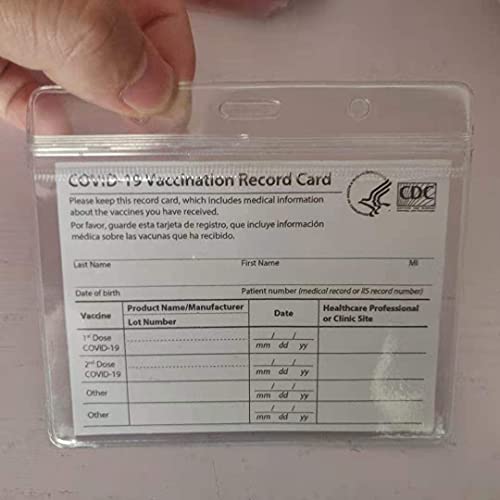 Vaccine Card Holder ,CDC Covid Vaccination Card Protector 4 X 3 in Vaccine Horizontal ID Card Name Tag Badge Cards Holder Clear Vinyl Plastic Sleeve with Waterproof Type Resealable Zip (3 Pack) | The Storepaperoomates Retail Market - Fast Affordable Shopping