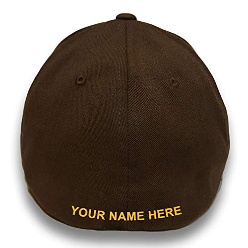 Brown United Parcel Service Personalized Embroidered Front & Back Fitted Flexfit Brown Baseball Cap Hat (Curved Brim, Small/Medium) | The Storepaperoomates Retail Market - Fast Affordable Shopping