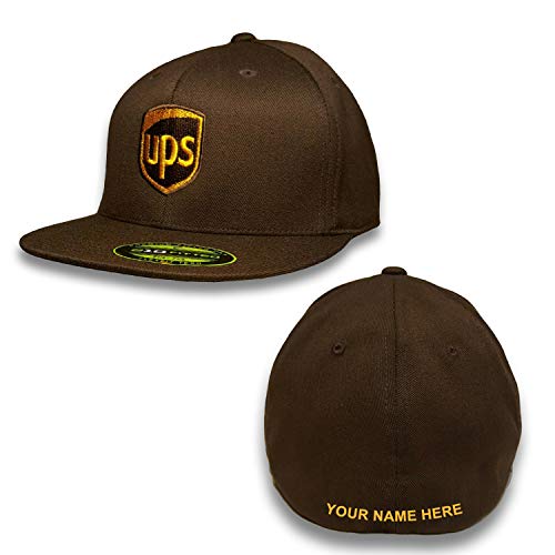 Brown United Parcel Service Personalized Embroidered Front & Back Fitted Flexfit Brown Baseball Cap Hat (Curved Brim, Small/Medium) | The Storepaperoomates Retail Market - Fast Affordable Shopping