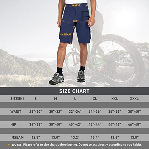 Gouxry Men’s Hiking Shorts Casual Quick Dry Lightweight Cargo Work Tactical Golf Fishing Summer Short (Blue, XXL) | The Storepaperoomates Retail Market - Fast Affordable Shopping