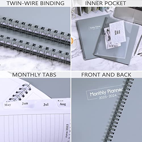 Monthly Planner 2023-2024 – 24 months Planner from January 2023 to December 2024, Monthly Planner 2023-2024, 9.” x 11” , 2023 Planner with Inner Pocket, 24 Month Tabs, Inner Pocket – Grey | The Storepaperoomates Retail Market - Fast Affordable Shopping