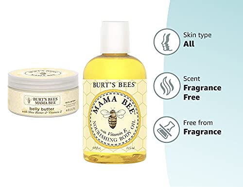 Burt’s Bees Mama Bee Belly Butter, Fragrance Free Lotion, 6.5 Ounce Tub + 100% Natural Mama Bee Nourishing Body Oil, 4 Fl Oz | The Storepaperoomates Retail Market - Fast Affordable Shopping