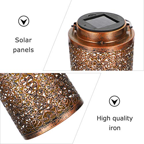 OSALADI Solar Lantern Lightsï¼Œ LED Solar Powered Hanging Lights Outdoor Waterproof Hollow- Out Metal Tabletop Lanterns for Indoor and Outdoor Garden Tree Patio Courtyard Home Party Decor | The Storepaperoomates Retail Market - Fast Affordable Shopping