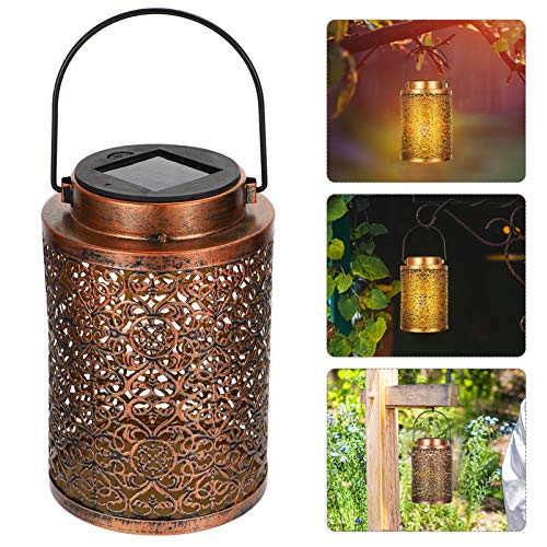 OSALADI Solar Lantern Lightsï¼Œ LED Solar Powered Hanging Lights Outdoor Waterproof Hollow- Out Metal Tabletop Lanterns for Indoor and Outdoor Garden Tree Patio Courtyard Home Party Decor | The Storepaperoomates Retail Market - Fast Affordable Shopping