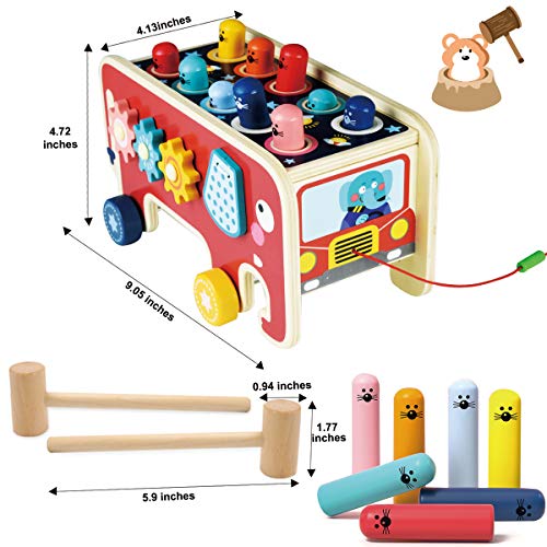 GYBBER&MUMU Wooden Whac-A-Mole Activity Car Toy with 2 Hammers and Storage Box for Kids 3 Years and Up | The Storepaperoomates Retail Market - Fast Affordable Shopping