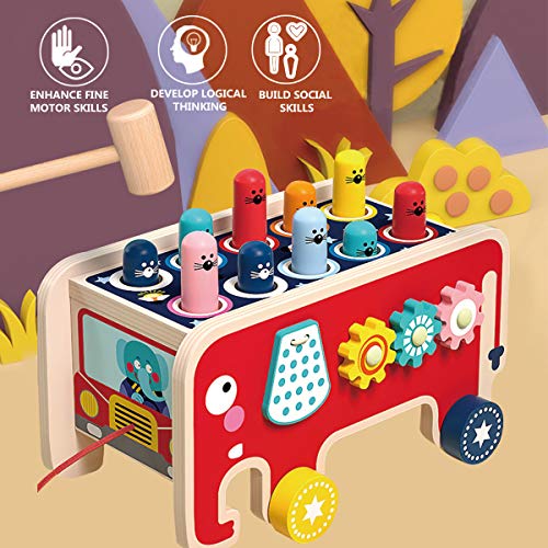 GYBBER&MUMU Wooden Whac-A-Mole Activity Car Toy with 2 Hammers and Storage Box for Kids 3 Years and Up | The Storepaperoomates Retail Market - Fast Affordable Shopping