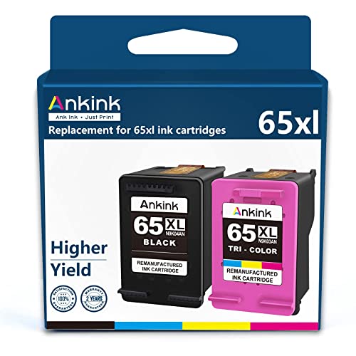 Ankink Higher Yield 65XL Ink Cartridges Black Color Combo Pack | HP 65 Ink XL Fit for Envy 5000 5010 5014 5052 5055 5070 DeskJet 2600 2622 2640 2652 2655 3700 3752 3755 Printer | HP65xl Tricolor HP65 | The Storepaperoomates Retail Market - Fast Affordable Shopping