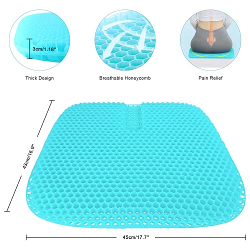 One To One Gel Seat Cushion for Office Chair, Super Breathable Honeycomb Design Comfort Support for Lower Back, Spine, Hips, Multi-Use Seat Cushion with 1 Non-Slip Cover | The Storepaperoomates Retail Market - Fast Affordable Shopping