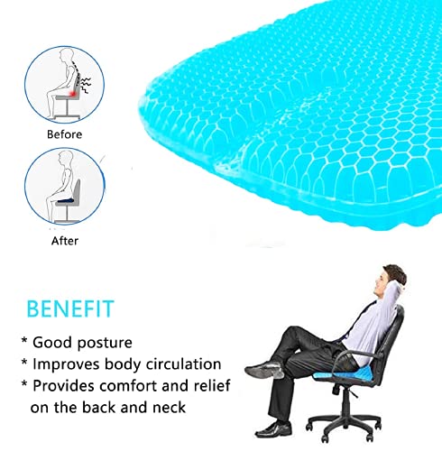 One To One Gel Seat Cushion for Office Chair, Super Breathable Honeycomb Design Comfort Support for Lower Back, Spine, Hips, Multi-Use Seat Cushion with 1 Non-Slip Cover | The Storepaperoomates Retail Market - Fast Affordable Shopping