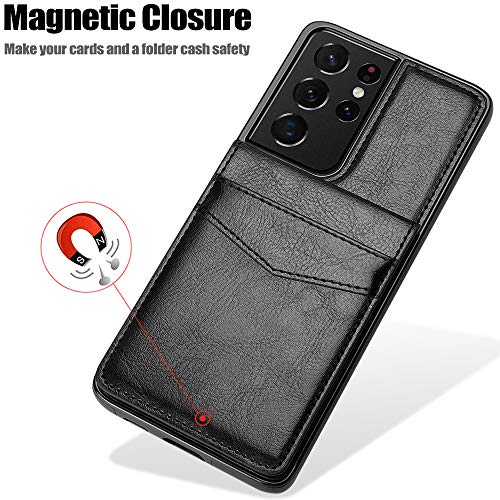 LakiBeibi Samsung Galaxy S21 Ultra Case, S21 Ultra Phone Case, Dual Layer Lightweight Premium Leather Wallet Case with Card Holders Flip Protective Case for Samsung Galaxy S21 Ultra (2021), Black | The Storepaperoomates Retail Market - Fast Affordable Shopping