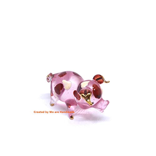 Handmade Mini Pink Glass Pig Blown Glass Art Pet Animal Collectible Figurines Figures Cool Stuff Ornament Miniature Gift Ideas for Anniversary Birthday Wedding Home Room Garden Table Decor No.2-M2021 | The Storepaperoomates Retail Market - Fast Affordable Shopping