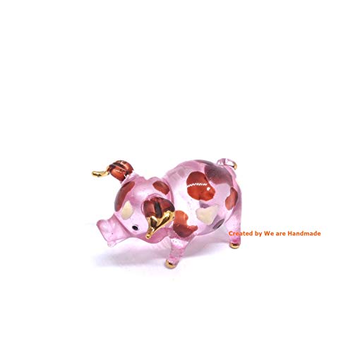Handmade Mini Pink Glass Pig Blown Glass Art Pet Animal Collectible Figurines Figures Cool Stuff Ornament Miniature Gift Ideas for Anniversary Birthday Wedding Home Room Garden Table Decor No.2-M2021 | The Storepaperoomates Retail Market - Fast Affordable Shopping