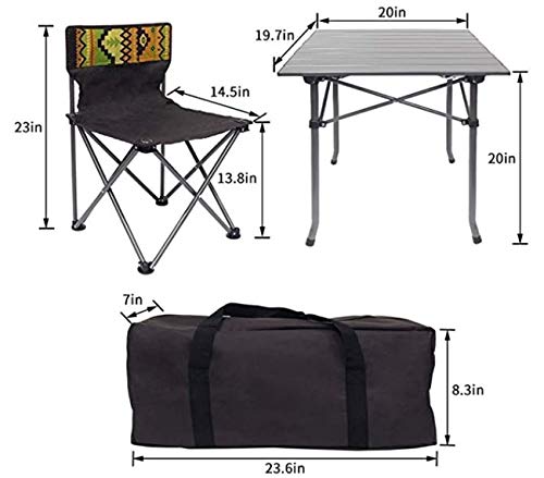 5 Piece Folding Travel Camping Table 4 Chairs Outdoors Seating Set with Carry Bag | The Storepaperoomates Retail Market - Fast Affordable Shopping