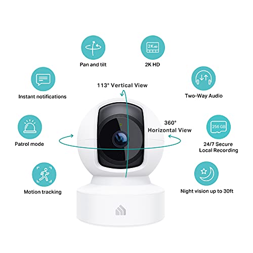 Kasa 2K QHD Security Camera Pan/Tilt, Starlight Sensor for Color Night Vision, Motion Detection for Baby & Pet Monitor, 2-Way Audio, Cloud & SD Card Storage, Works with Alexa & Google Home (KC410S) | The Storepaperoomates Retail Market - Fast Affordable Shopping