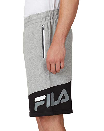 Fila Men’s Flex Fleece Short, Grey Heather/Black, Large | The Storepaperoomates Retail Market - Fast Affordable Shopping