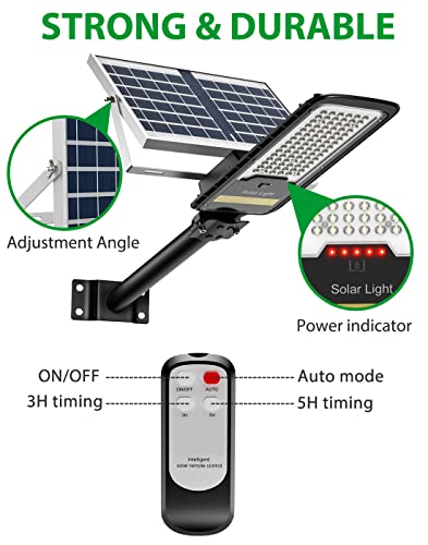AWANFI 80W Solar Street Lights Outdoor Dusk to Dawn, Solar Powered IP67 Waterproof Flood Lights with Remote Control for Outside Yard Lighting (6500K Cool White) | The Storepaperoomates Retail Market - Fast Affordable Shopping