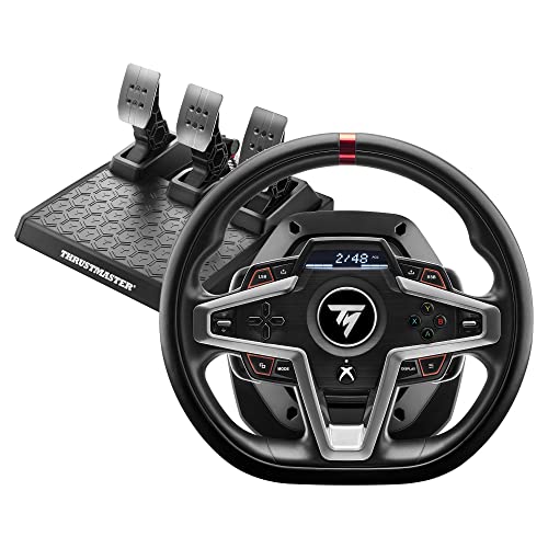 Thrustmaster T248X, Racing Wheel and Magnetic Pedals, HYBRID DRIVE, Magnetic Paddle Shifters, Dynamic Force Feedback, Screen with Racing Information (XBOX Series X/S, One, PC)