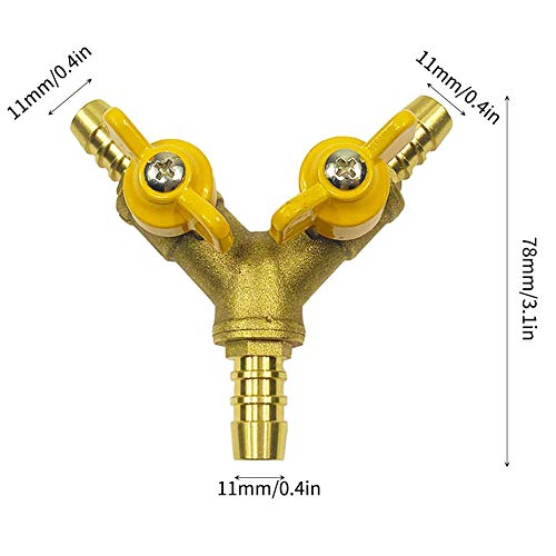 3 Way Hose Connector,Hose Connector,Hose Tap Connectors,Three-Way Valve Barb Ball Valve Y Shape Water Splitter Gas Valve 2 Switch Brass Fitting Yellow | The Storepaperoomates Retail Market - Fast Affordable Shopping