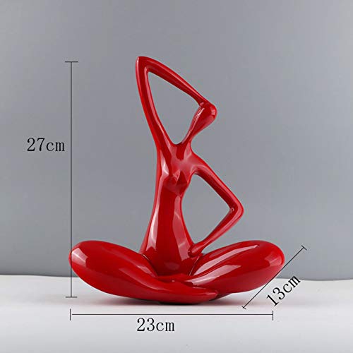 Garden Statuette Statues Home Decoration, Abstract Woman Sculpture Resin Fat Woman Figurine Yoga Character Statue Crafts Lady Home Decor,Red,Shiny | The Storepaperoomates Retail Market - Fast Affordable Shopping