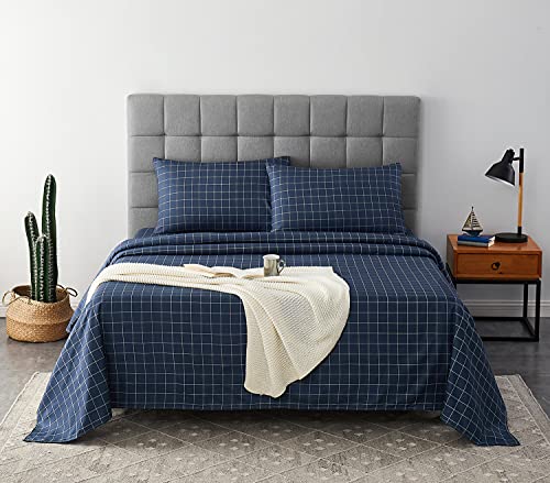 baceight King Size Sheets Set Breathable & Cooling Wrinkle Free Extra Soft Plaid Sheets for King Size Bed Deep Pockets Easy Fit Brushed Microfiber Fade and Shrink Resistant King Sheets Set | The Storepaperoomates Retail Market - Fast Affordable Shopping
