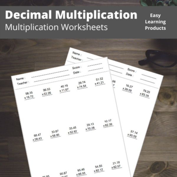Decimal Multiplication Worksheets with Answer Keys | PDF & Word Doc | Grades 3 – 5