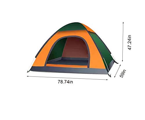 Waterproof Instant Pop Up Tent 2 Person Camping Tent, Instant Set Up, Camping Gear for Hiking, Backpacking, and Traveling (Yellow and Green) | The Storepaperoomates Retail Market - Fast Affordable Shopping
