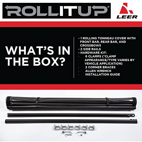 LEER ROLLITUP | Fits 2019 – 2023 Ford Ranger with 5’ Bed Length | Soft Roll Up Truck Bed Tonneau Cover | 4R303 | Low-Profile, Sturdy, Easy 15-Minute Install (Black) | The Storepaperoomates Retail Market - Fast Affordable Shopping