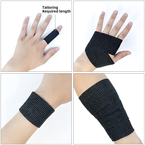 [24Pack 2″x5 Yards] Black-Self Adhesive Bandages Sports Wrap, Athletic Elastic Cohesive Bandage for Sports, Injuries, Treatments, and Recovery, First Aid Tape Vet Wrap for Cat, Dog | The Storepaperoomates Retail Market - Fast Affordable Shopping
