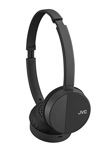 JVC HA-S23W Wireless Headphones – On Ear Bluetooth Headphones, Foldable Flat Design, 17-Hour Long Battery Life (Black)