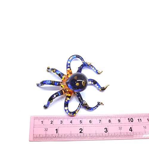 Handmade Mini Glass Swimming Octopus Blown Glass Art Ocean Animal Collectible Figurines Figures Ornament Miniature Cool Stuff for Anniversary Birthday Wedding Gift Ideas Home Room Garden Decor No.8 | The Storepaperoomates Retail Market - Fast Affordable Shopping