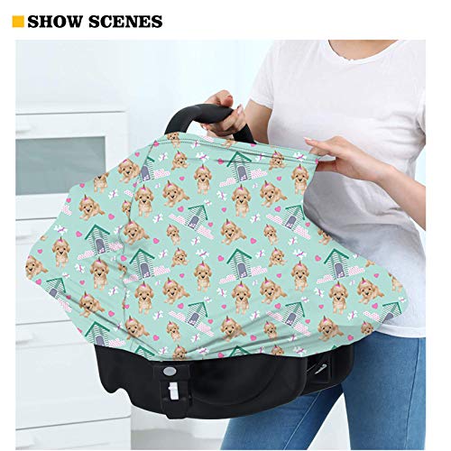 Qingeng Butterfly Flower Baby Car Seat Cover Breathable Carseat Canopy for Mom Infinity Scarf Shopping Cart Covers, Blue | The Storepaperoomates Retail Market - Fast Affordable Shopping