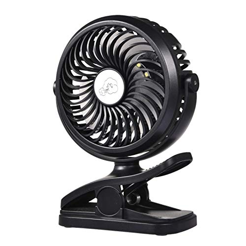 Stroller Fan Clip On,10000 MAh Battery Camping Fan with LED Lights, USB Rechargeable 50 Hours Working Time Car Tent Fan,Portable Mini Desk Fan with Hanging Hook | The Storepaperoomates Retail Market - Fast Affordable Shopping