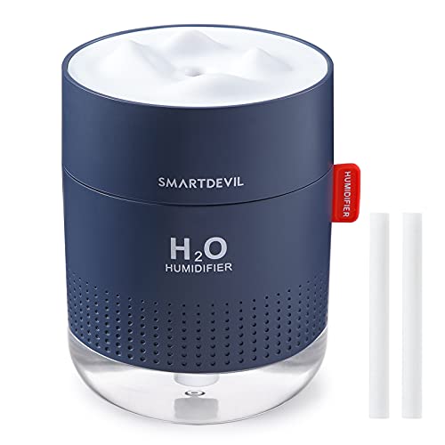 SmartDevil Small Humidifiers, 500ml Desk Humidifiers, Whisper-Quiet Operation, Night Light Function, Two Spray Modes, Auto Shut-Off for Bedroom, Babies Room, Office, Home (Dark Blue) | The Storepaperoomates Retail Market - Fast Affordable Shopping