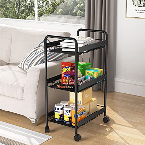 3 Tier Metal Rolling Cart, Storage Cart on Wheels, Kitchen Cart, Bathroom Cart | The Storepaperoomates Retail Market - Fast Affordable Shopping
