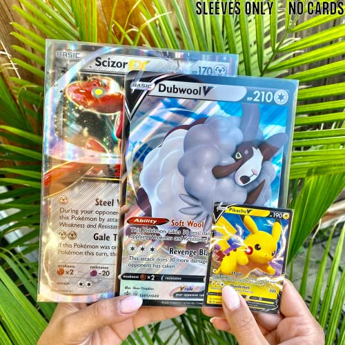 40 Pack Jumbo Pokemon Card Sleeves Fitted for Large Oversized Trading Cards Games and Big Photo | Precision Fit | Premium Quality Clear Thermo Plastic Protection – Large 5.4”x7.5” | The Storepaperoomates Retail Market - Fast Affordable Shopping