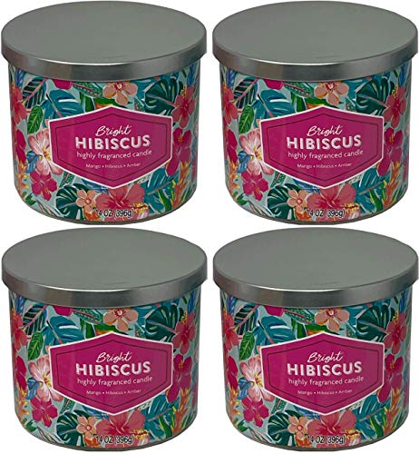 Mainstays 14oz Bright Hibiscus Candle 4-Pack