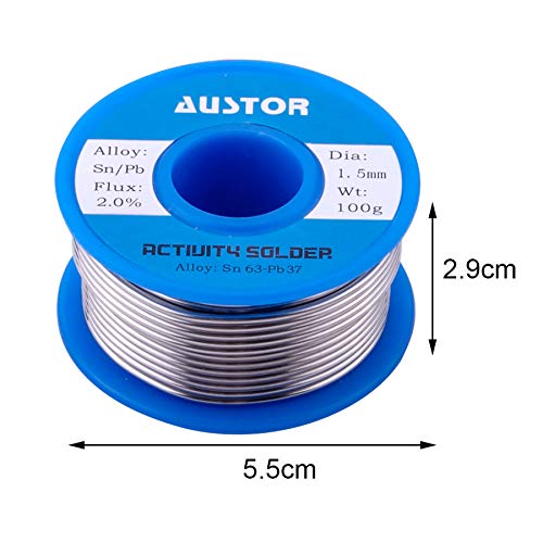 AUSTOR 63-37 Tin Lead Rosin Core Solder Wire for Electrical Soldering (1.5mm, 100g) | The Storepaperoomates Retail Market - Fast Affordable Shopping