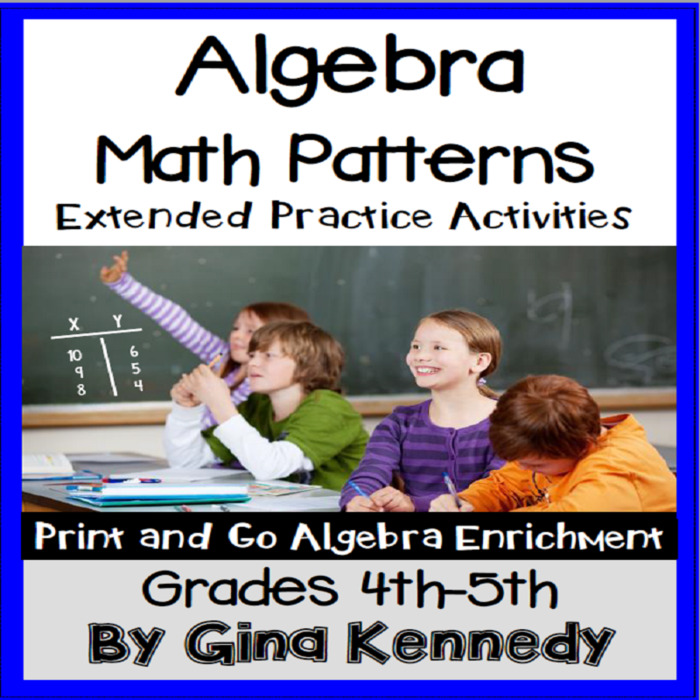 Algebra Patterns Math Practice and Extended Enrichment Activities | The Storepaperoomates Retail Market - Fast Affordable Shopping