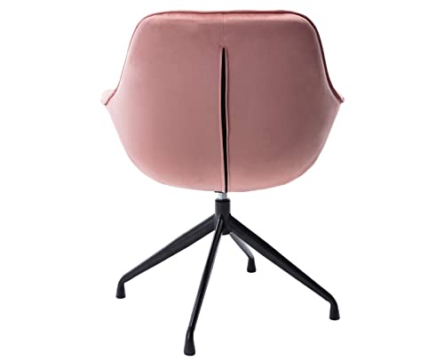 Janoray Swivel Office Desk Chair No Wheels Pink Modern Velvet Task Chair with Arms for Bedroom Small Spaces, Pink | The Storepaperoomates Retail Market - Fast Affordable Shopping